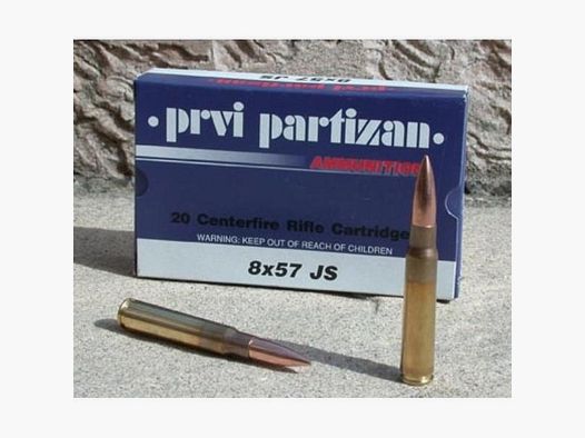 Partizan Patronen Kal. 8×57 JS 198-Grs FMJ x20