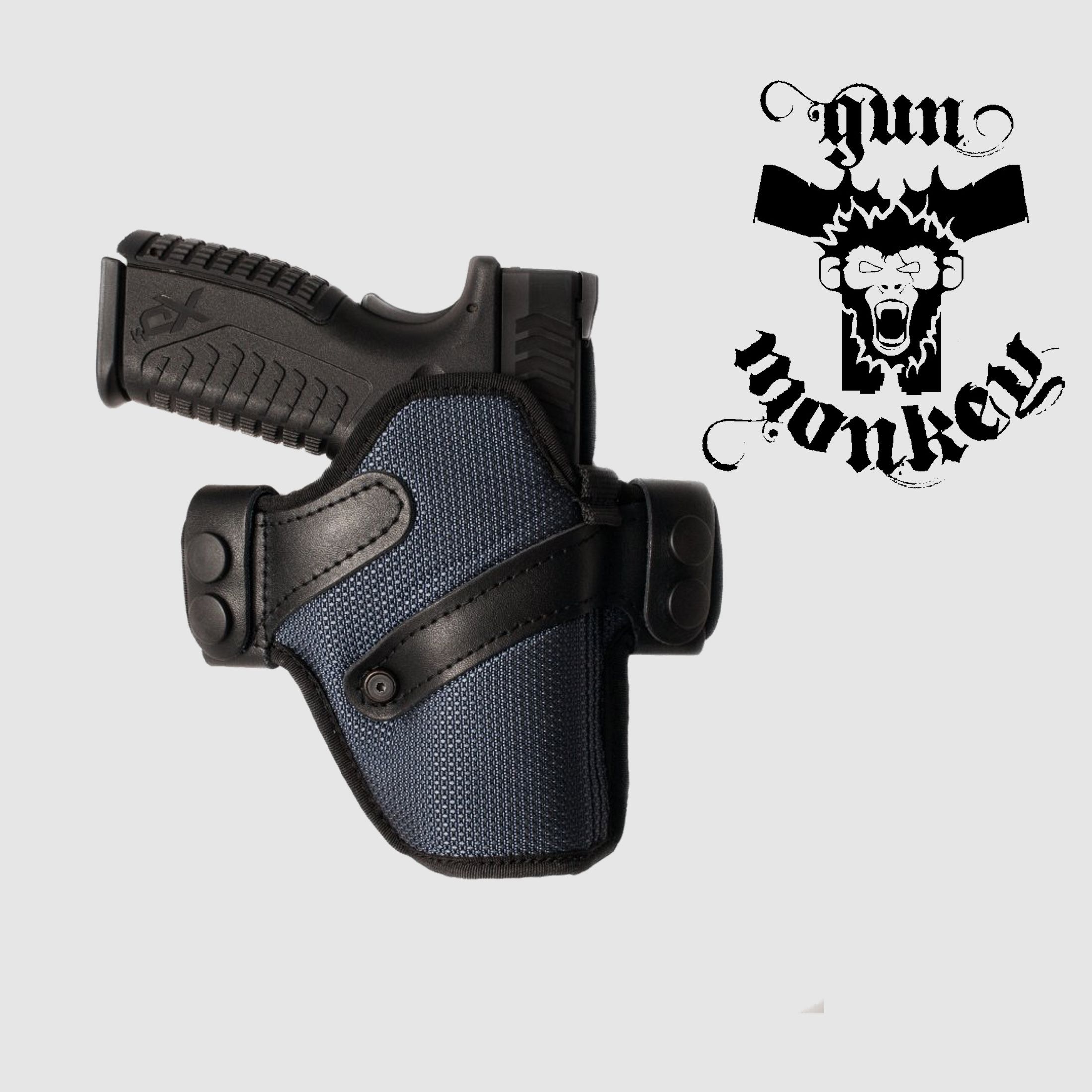 Holster OWB pour CZ Shadow 2, fixation pour ceinture de 1,6"/40 mm, pour droitier, en nylon avec éléments en cuir, bleu Falco(4905), image 1 sur 2