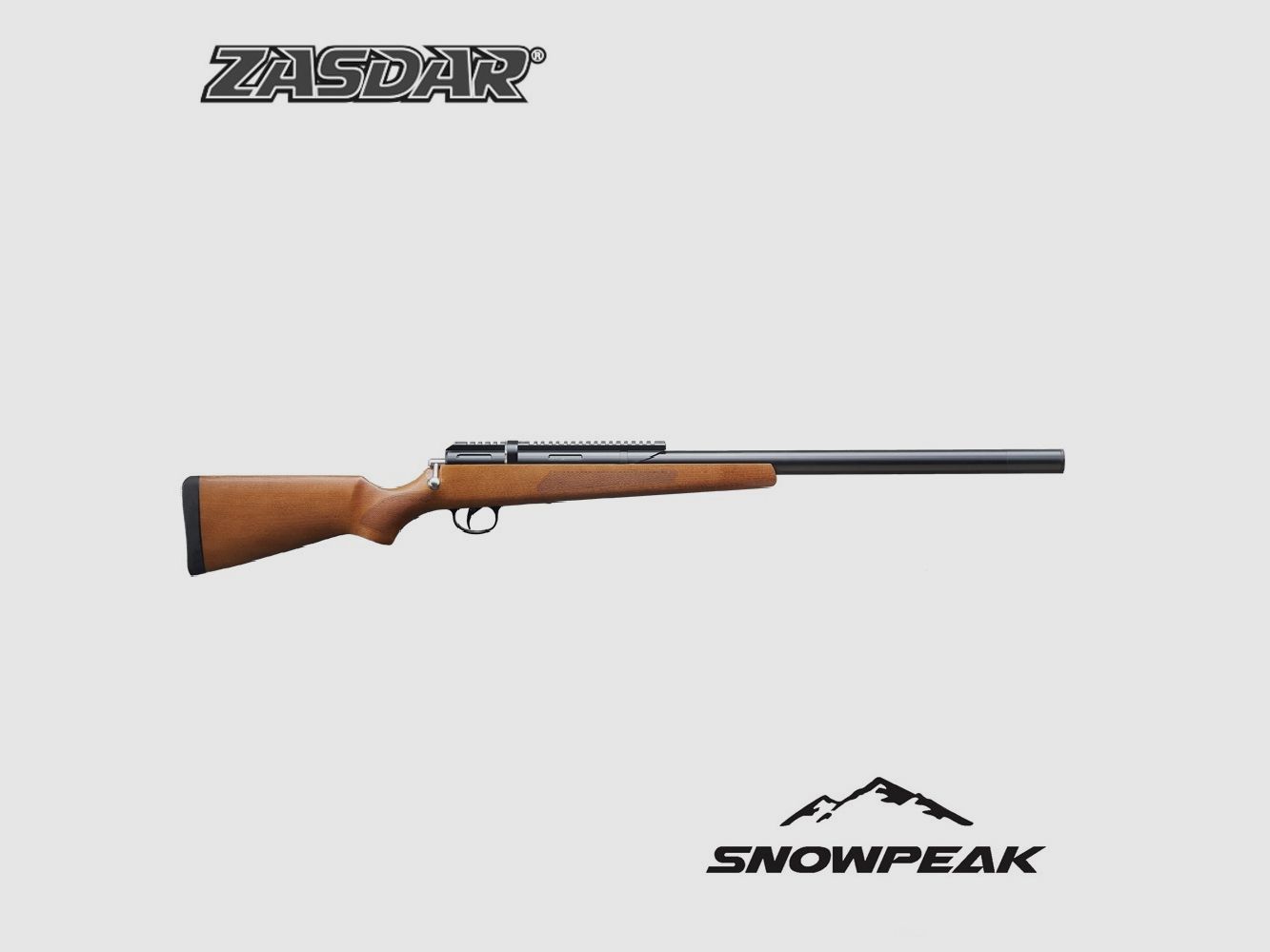 PCP-Gewehr Snowpeak – Zasdar M30B. Integrierter Regler und Kal. 6,35 mm. Holzschaft.