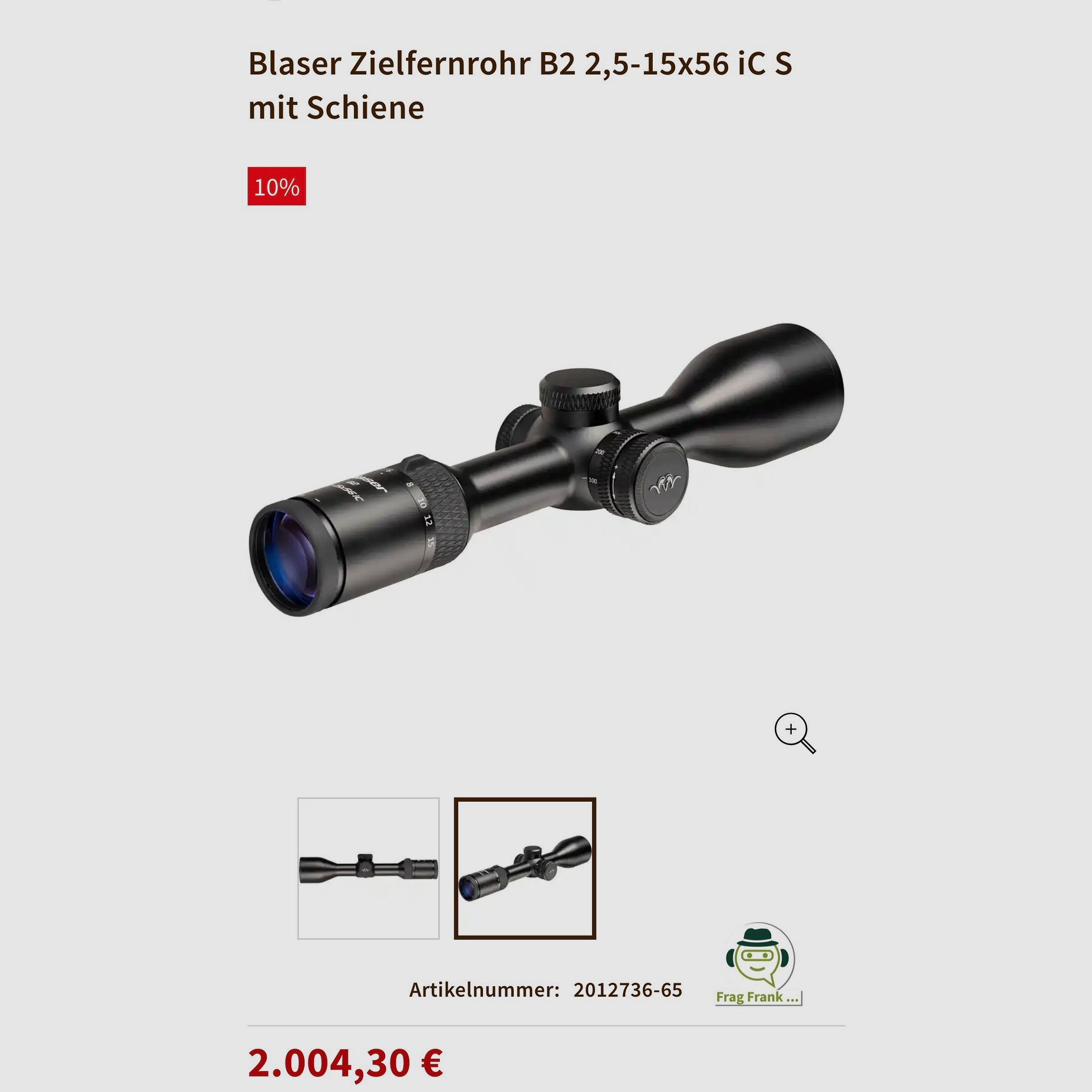 Blaser Zielfernrohr B2 2,5-15x56 iC S avec rail