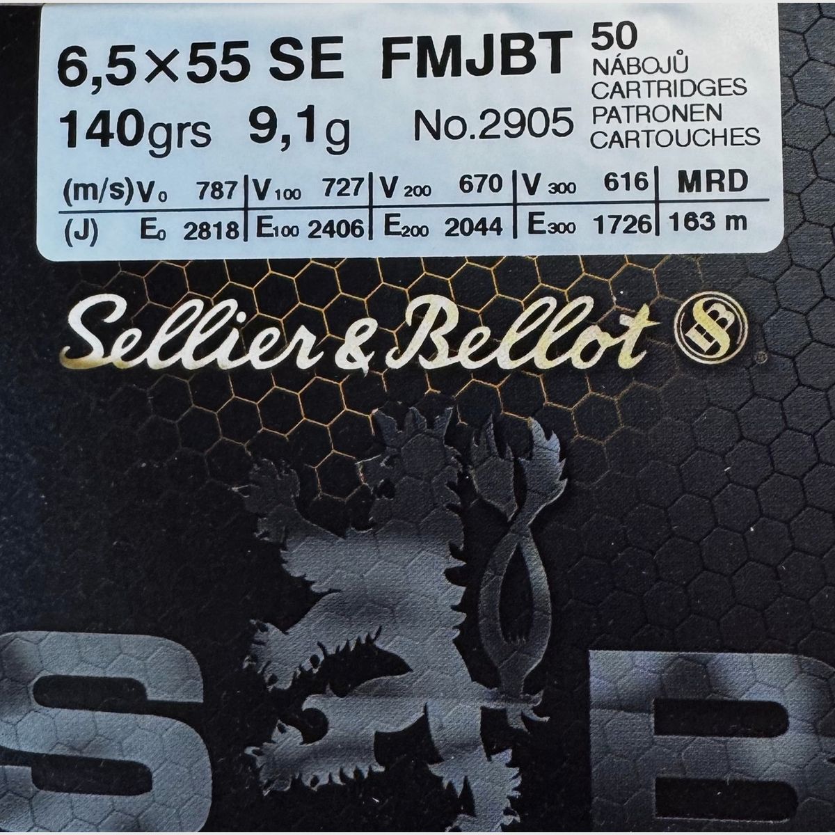 Sellier&Bellot 6,5x55SE FMJ – 140 granos 50 disparos