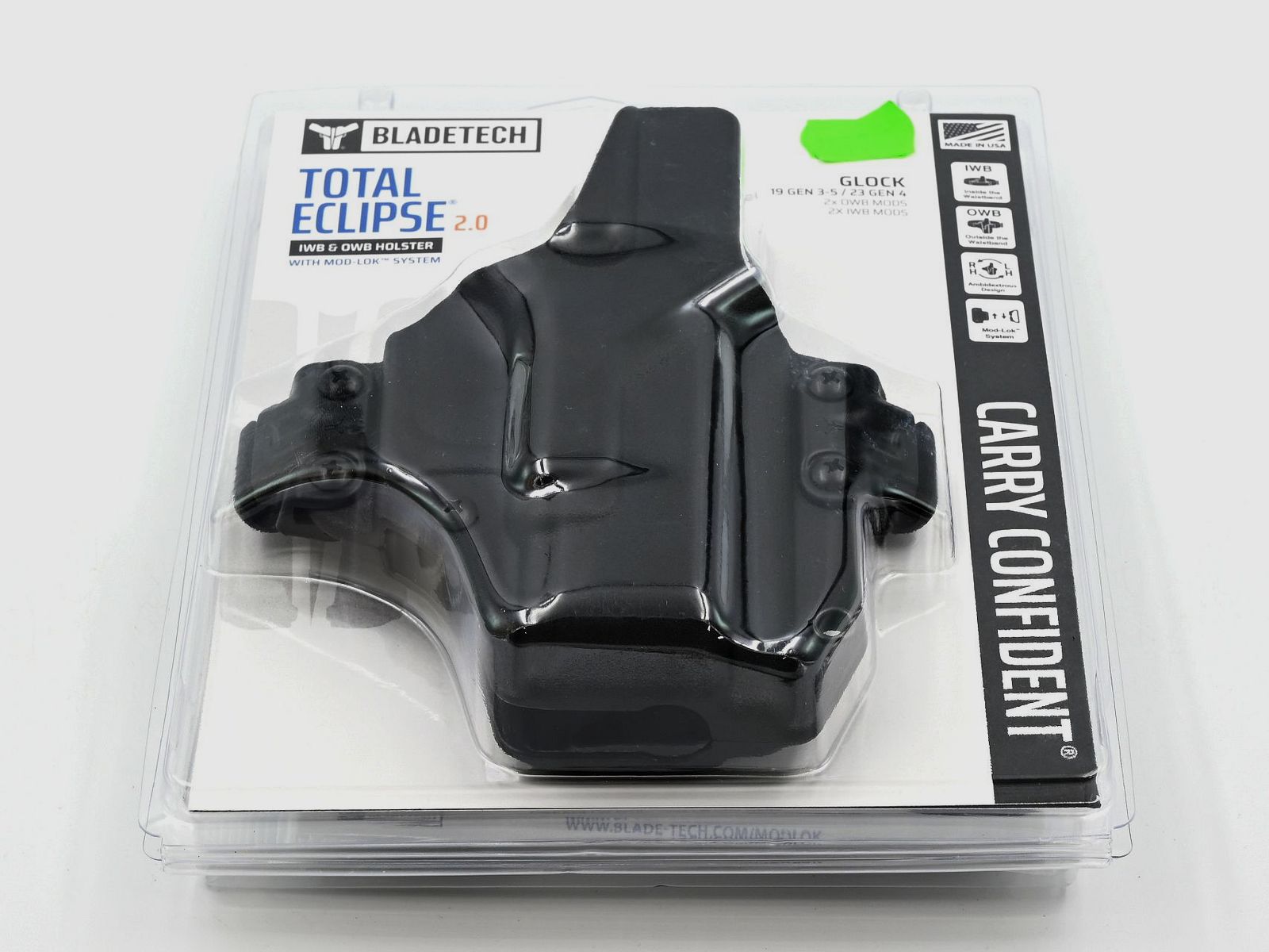 Holster Blade-Tech Total Eclipse 2.0, zu Glock 19/45 /44, OWB/IWB, beidseitig bedienbar