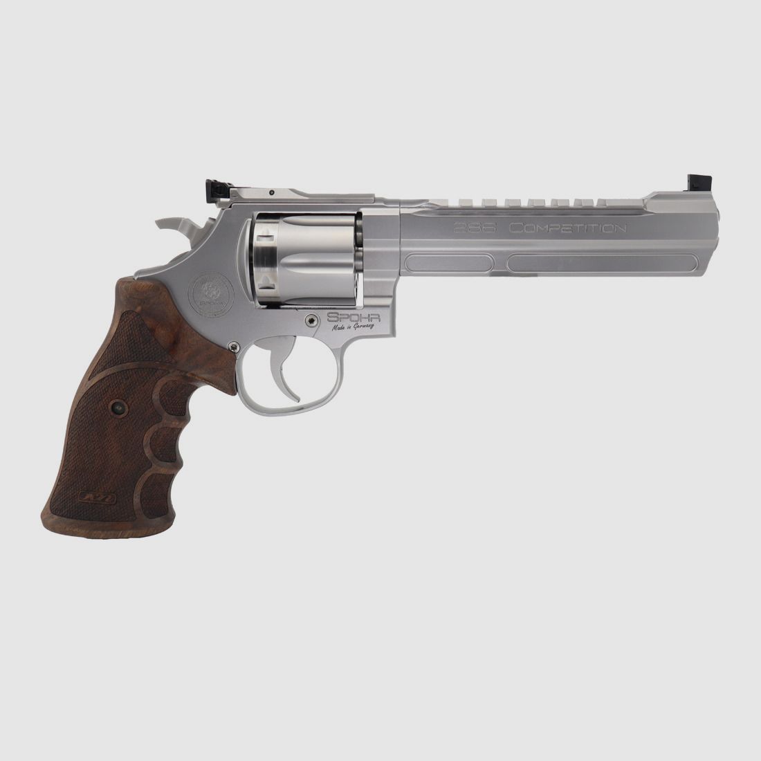 Spohr 286 Competition Stainless 6" Revolver z wymiennym bębnem wyprodukowany w Niemczech 6 calowy rewolwer sportowy