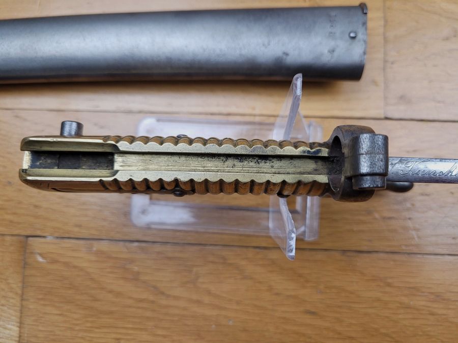 Peu courant sabre baïonnette Chassepot 1866 – fabrication J.Funcke & Cie – au numéro et « Z » – Une des plus rares – TBE, image 15 sur 18