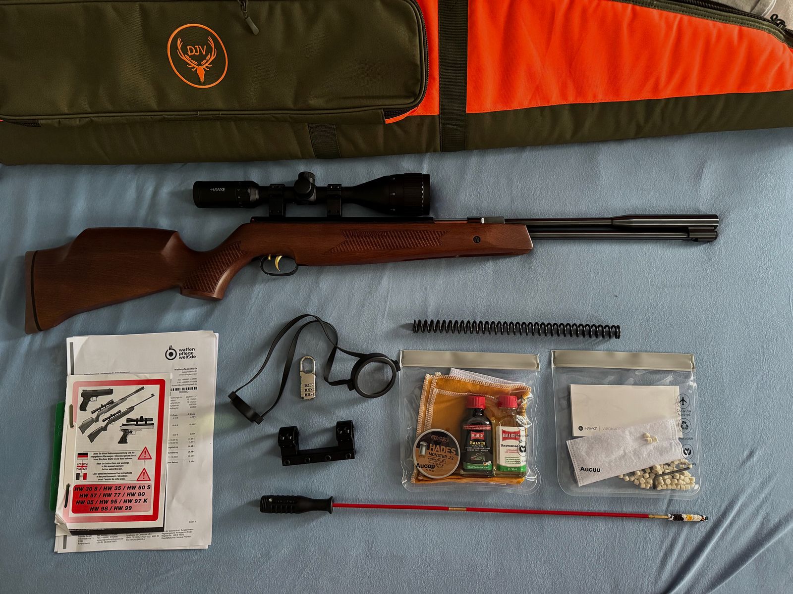 Weihrauch HW 97 Kaliber 5,5 HAWKE Zielfernrohr Futteral Zubehör 5.5 Garantie