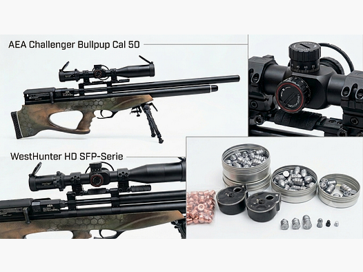 AEA Challenger Bullpup Cal 50 PCP met accessoires