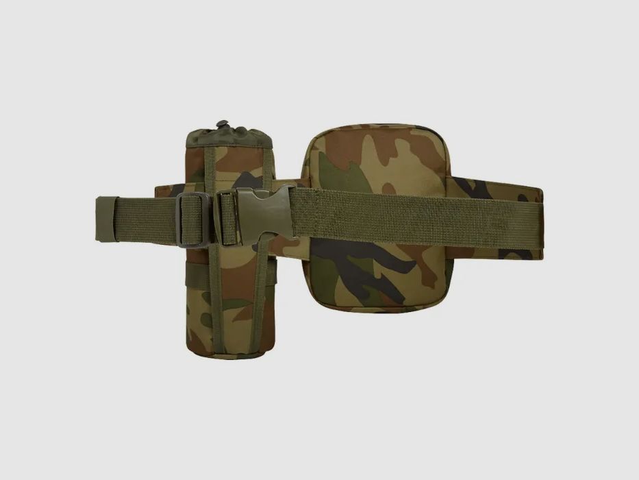 Brandit Taillengürtel "Allround" mit Tasche + Flaschenhalter - US Woodland
