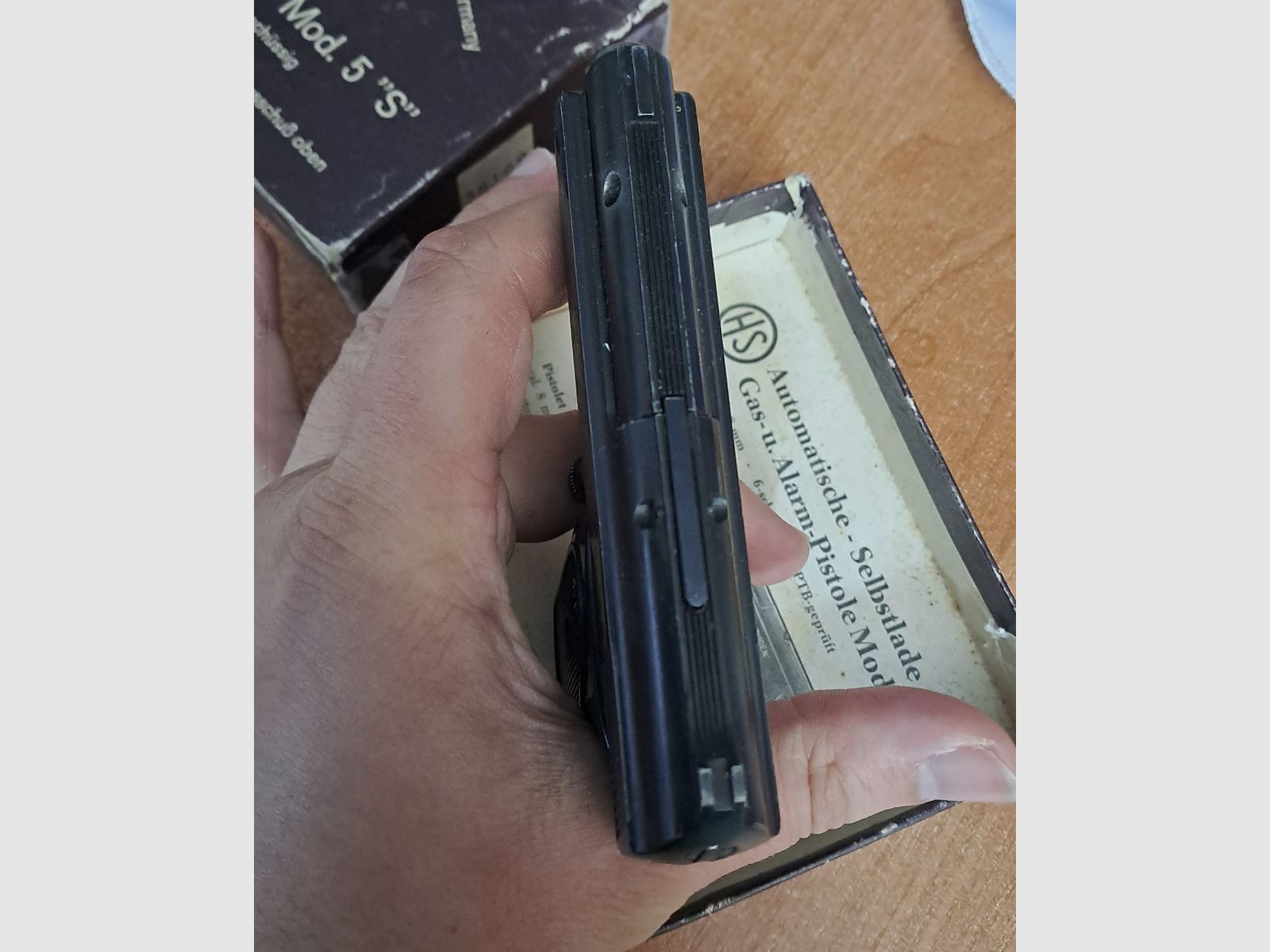 HS Mod.5 S pistolet startowy kal. 8 mm Knall/ PTB 99-69 z 1971 roku!