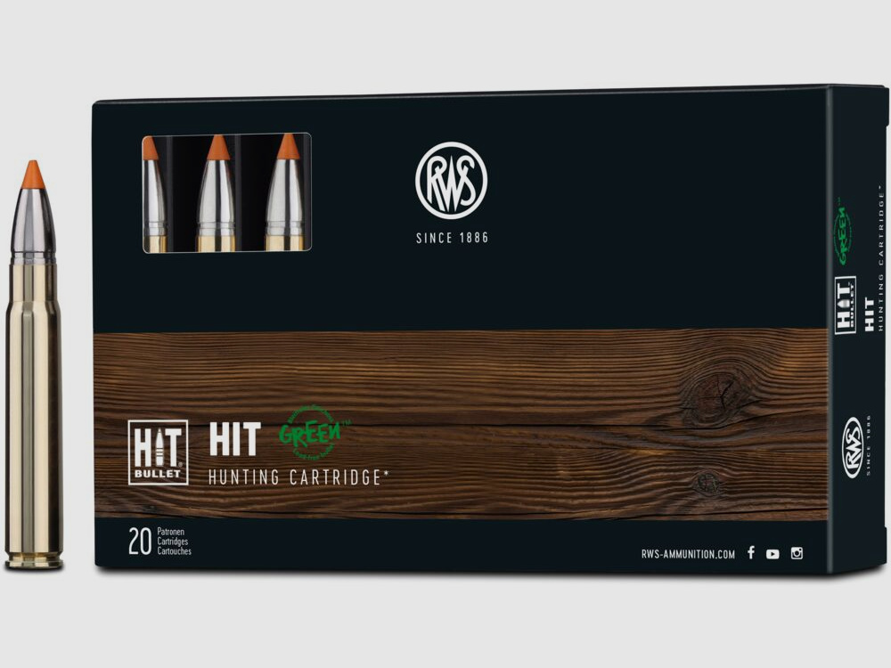 RWS 250grs HIT Short 20PCS 9.3x62