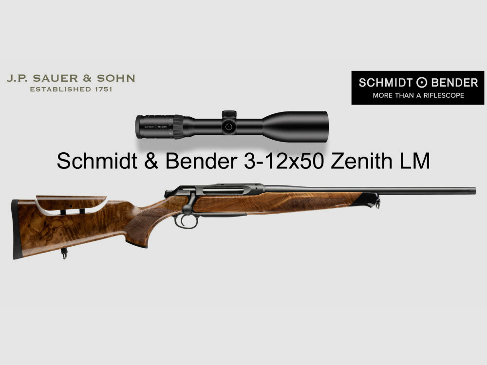 J.P. Sauer & Sohn Sauer 505 Ergo Lux Rifle Repetidor HQ3 Paquete de Equipamiento Elegance + VSR | 8.5x55 Blaser | Schmidt & Bender 3-12x56 Zenith