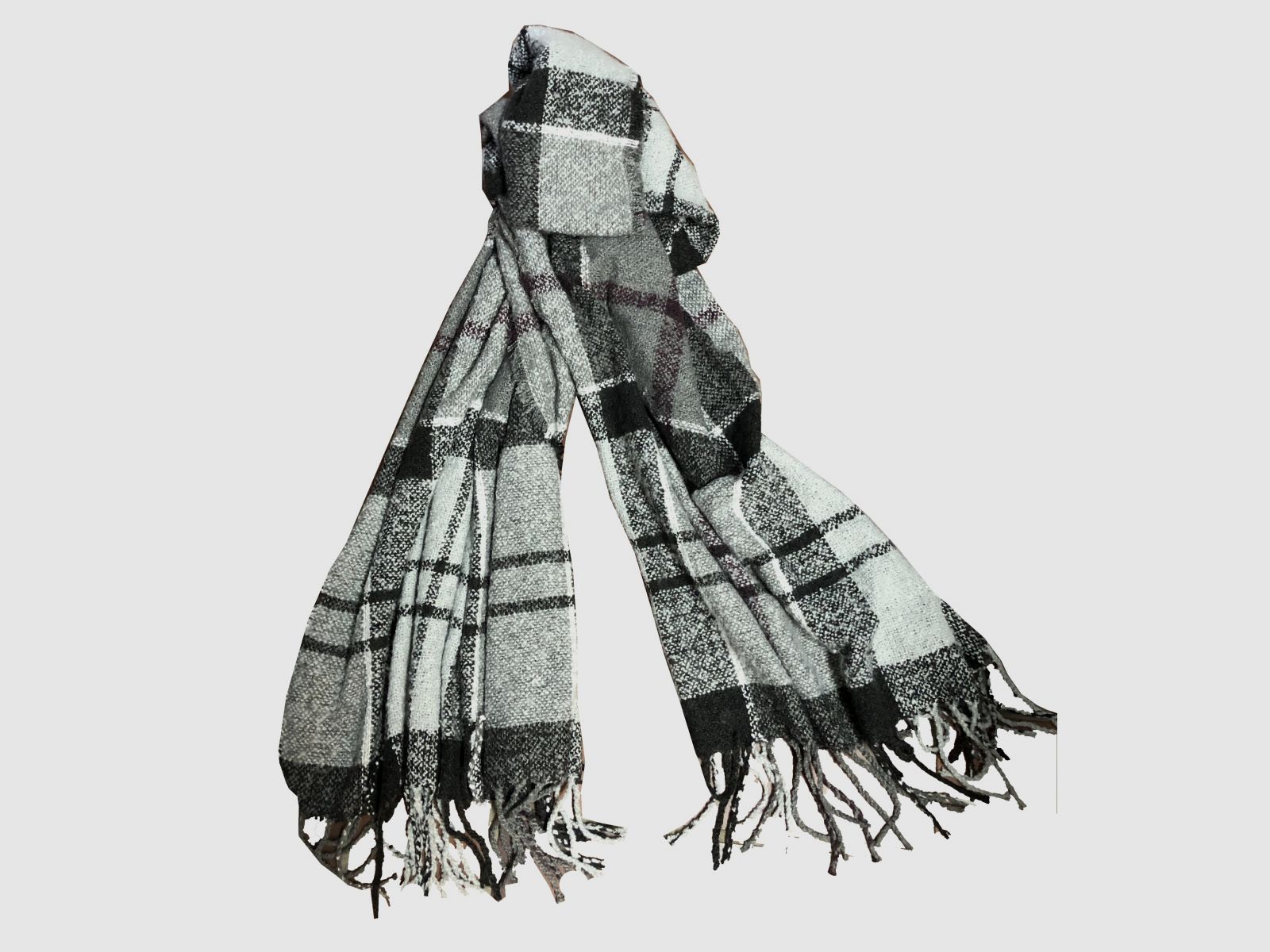 Écharpe en boucle tartan BARBOUR gris