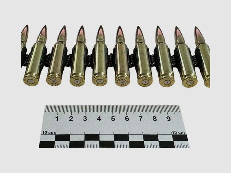 Decommissioning .308/7.62x51Win full metal jacket bullets, 50 pieces on military belt