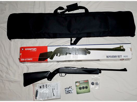 Crosman 1077 Repeatair  Co2 Gewehr 4,5 mm Diabolo m. viel Zubehör