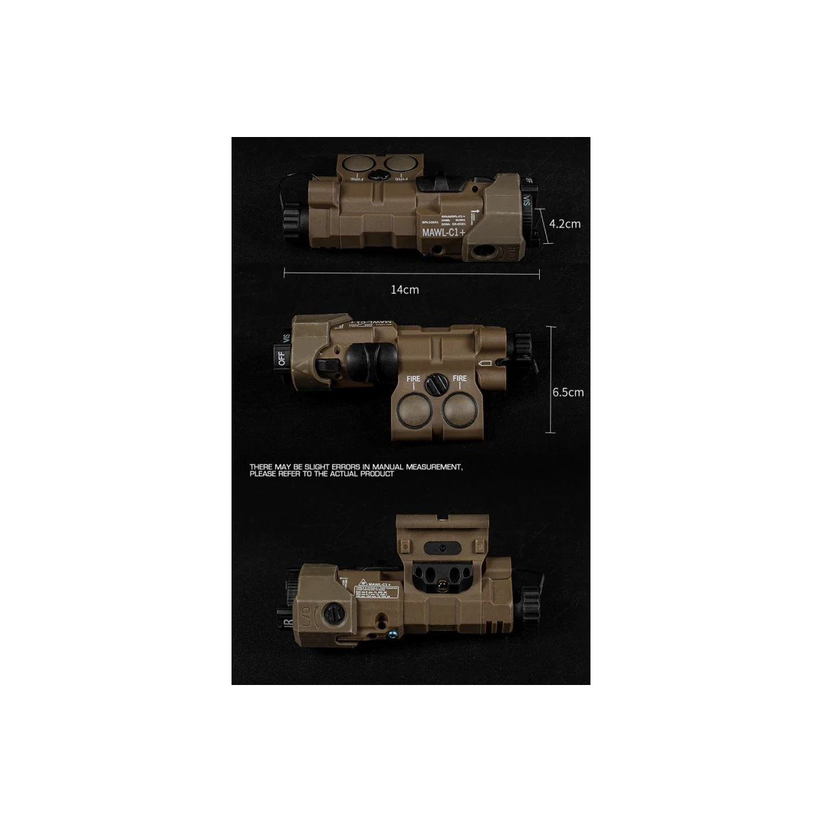 Airsoft MAWL-C1 Battery Box Dummy Laser Design for 20mm RIS Rails | WoSport, image 3 of 6