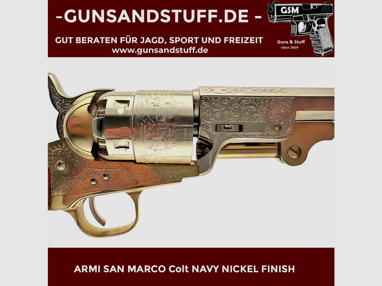 ARMI SAN MARCO COLT NAVY .44 (CZARNY PROCH) NIKLOWE WYKOŃCZENIE