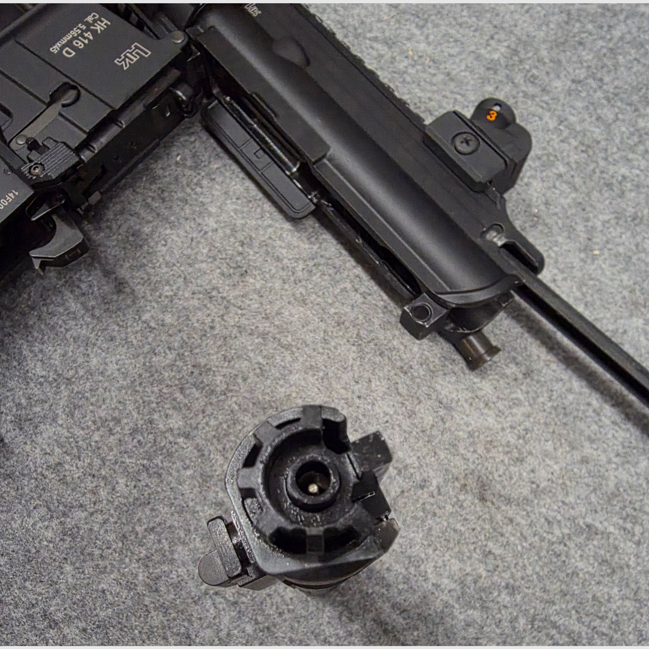 Neuwertige Gas Blowback HK416  GBB mit V3 Nozzle Stahl Bolt viel neues Zubehör Tuning Softair Gewehr ab 18 Jahre 6mm BB