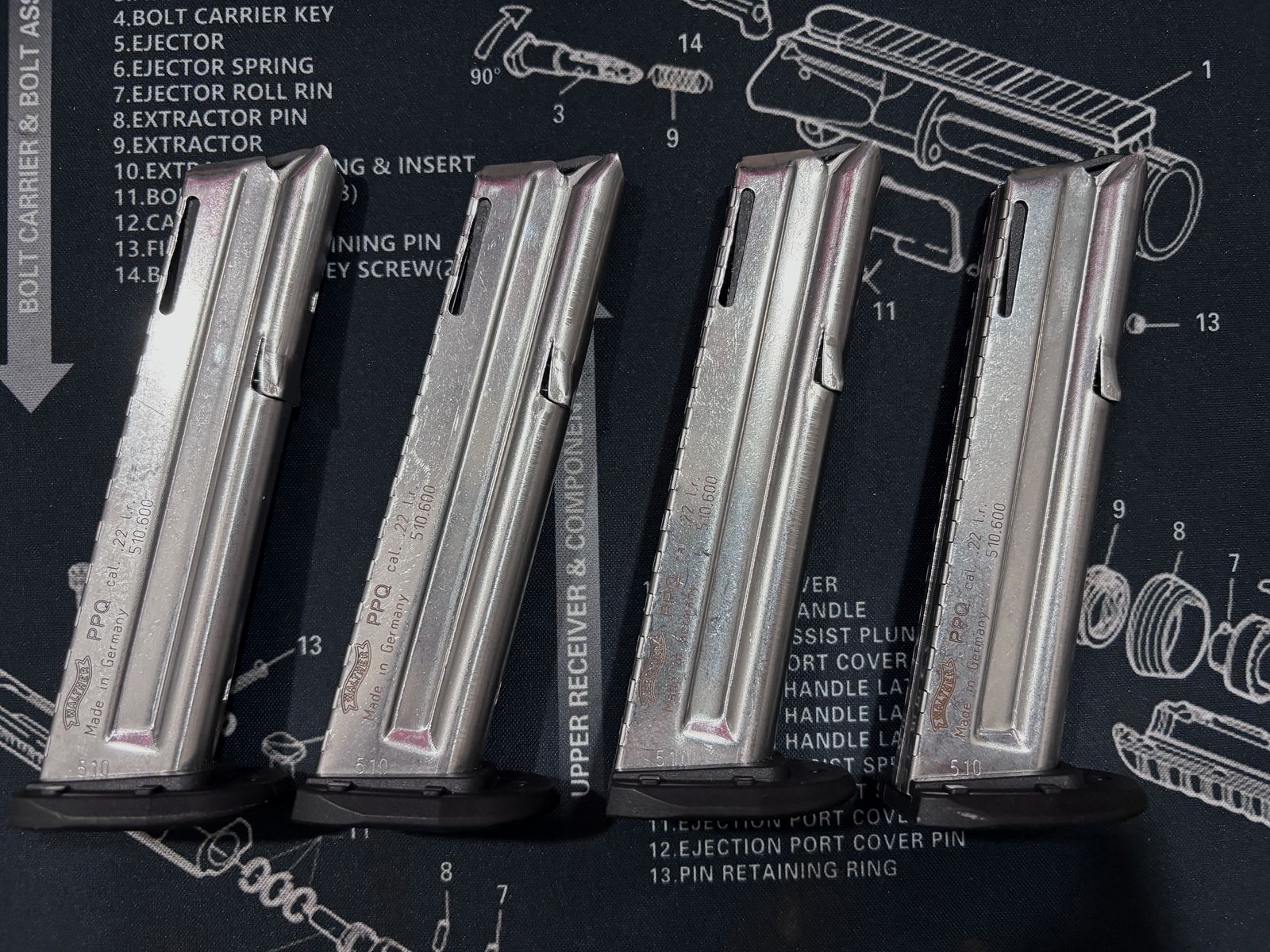 4 x Walther PPQ .22 lr. Magazine