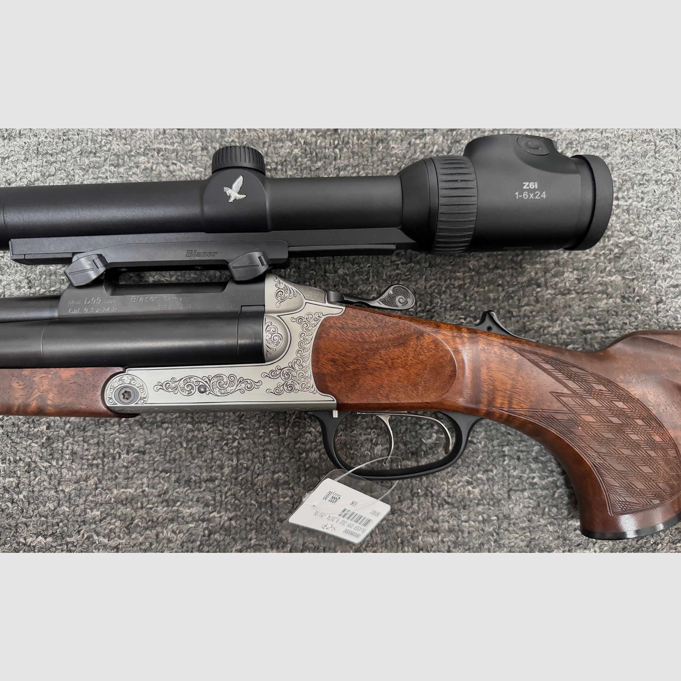 Blaser Doppelbüchsdrilling 9,3x74R & 20/76 - mit Swarovski Z6i 1-6x24 SR wie neu!