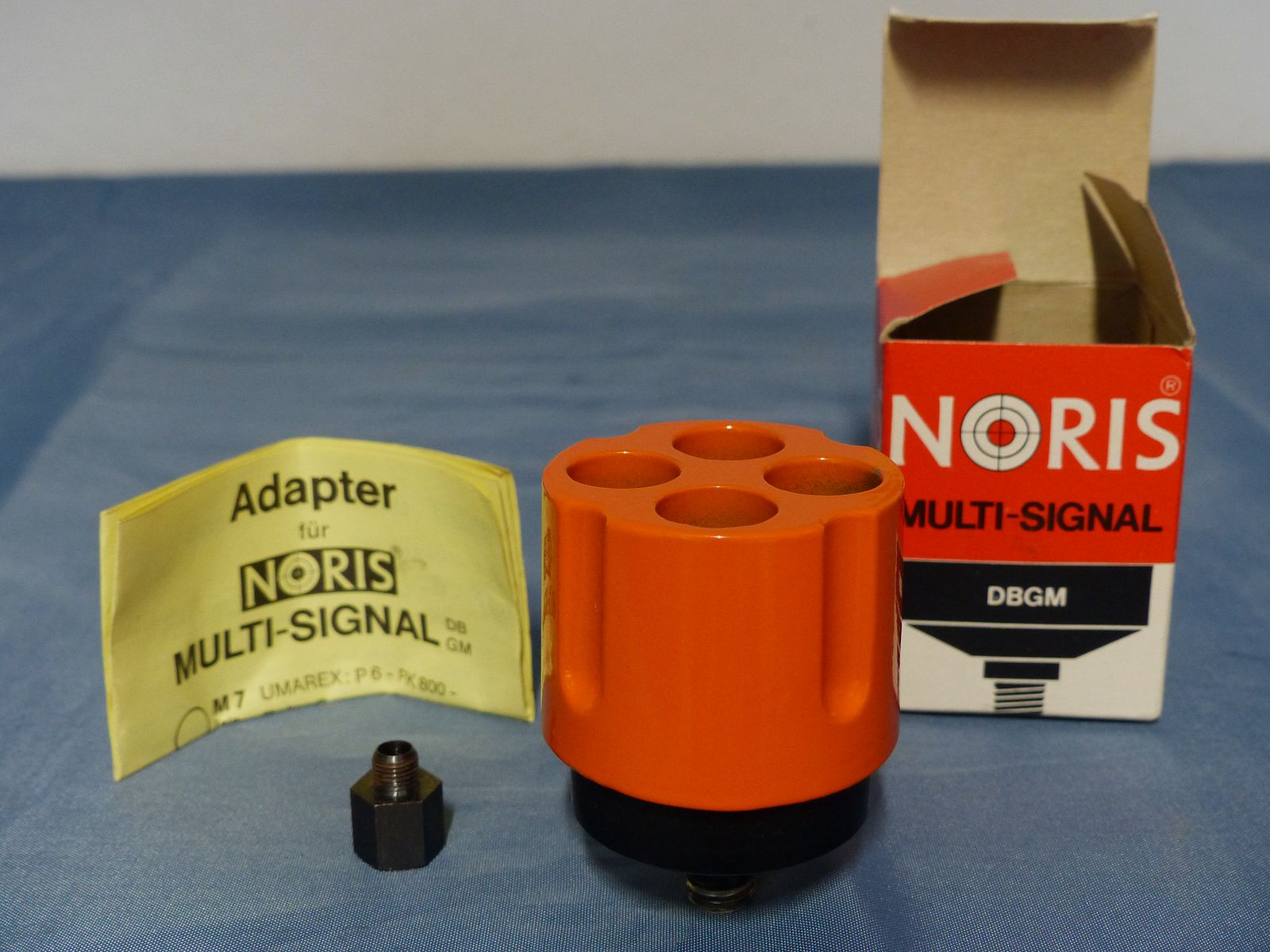 Schreckschuss Gas Revolver Pistole Adapter Noris Multi-Signal DBGM OVP vintage