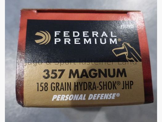 FEDERAL HYDRA SHOK, 158grs, JHP, Personal Defence