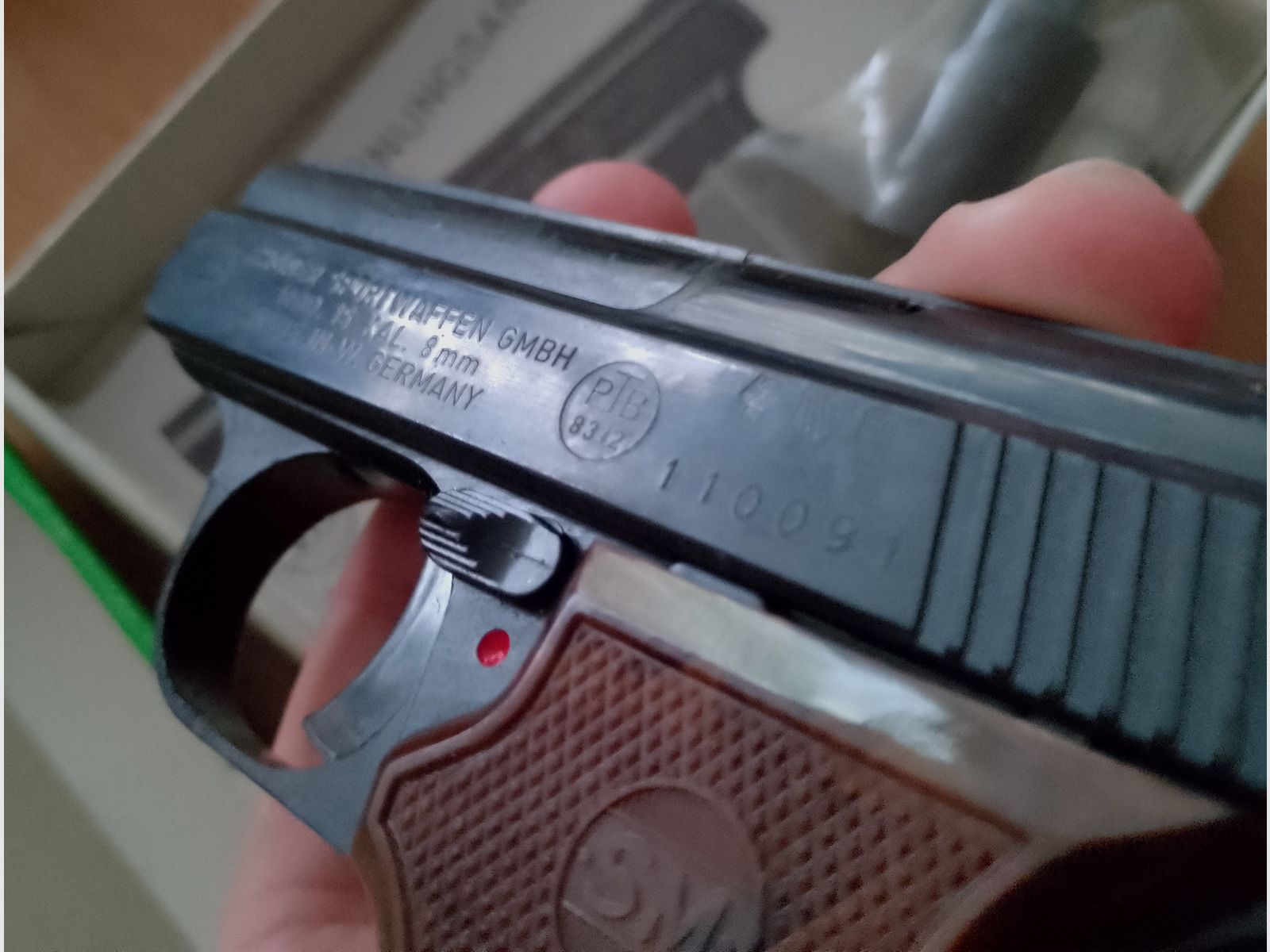 Stary Rhöner SM 15 kal. 8 mm huk w PTB 83/2 z opakowaniem!