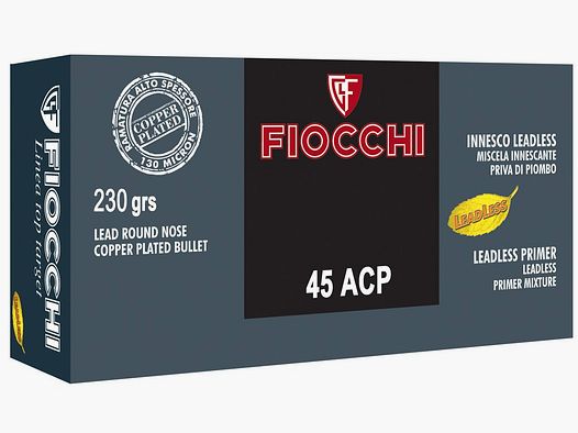 FIOCCHI TOP TARGET Munition – 45 ACP – 230 grains – Bleispitze