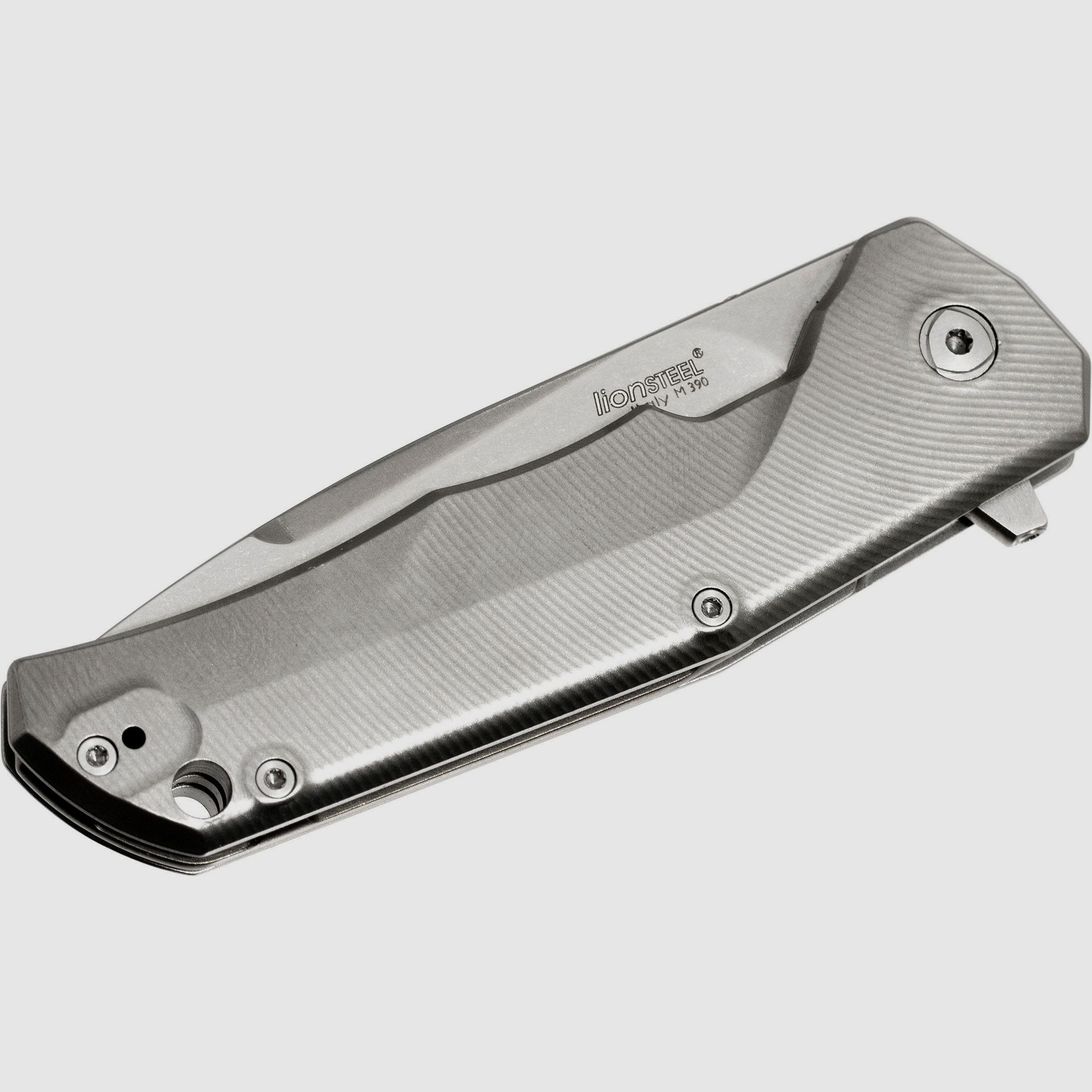 Three Rapid Exchange, M390-Klinge, Griff aus mattiertem Titan, graue Akzente | 97231