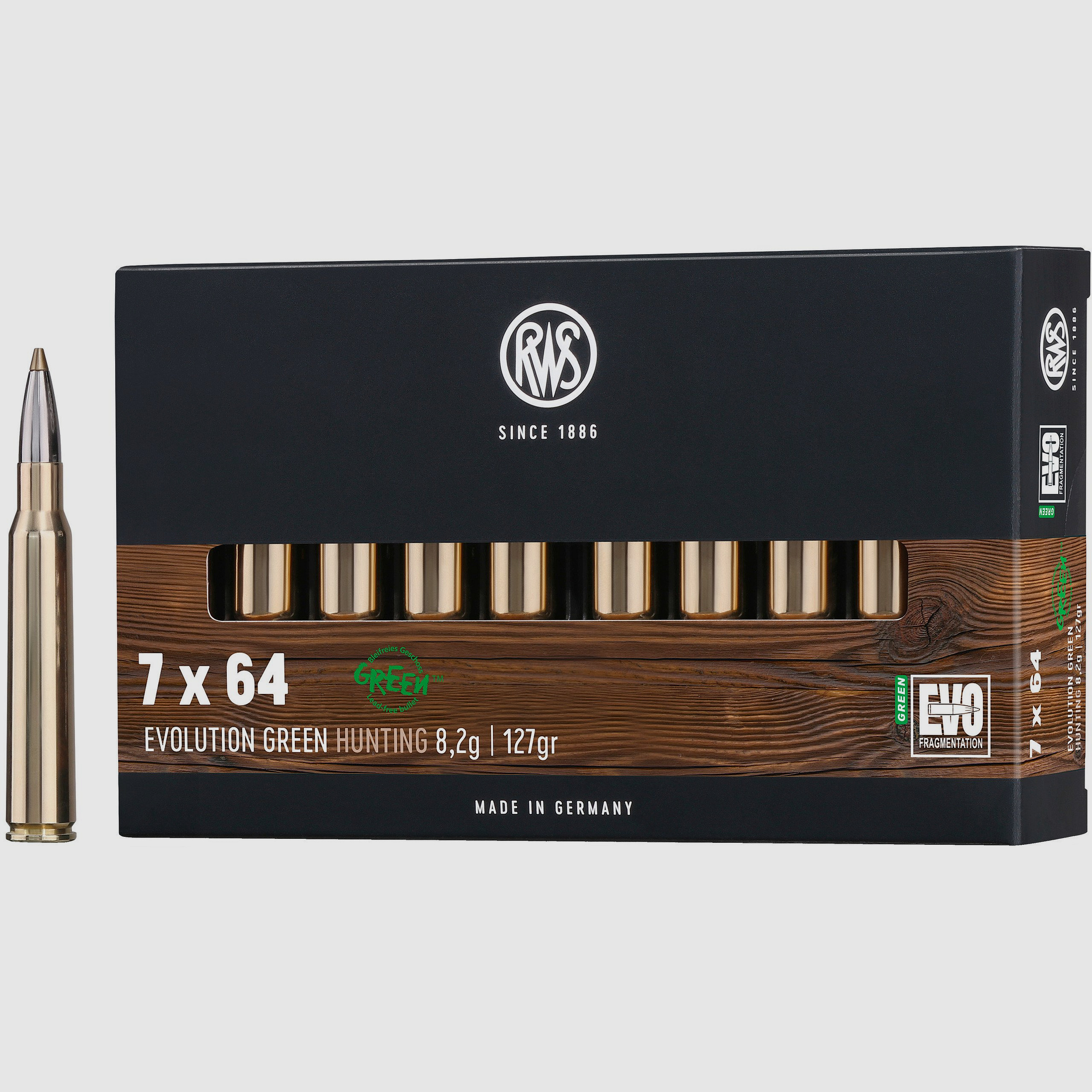 RWS Büchsenpatronen Evolution Green 7x64. 127 grains