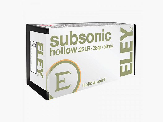 ELEY SUBSONIC HOLLOW POINT KK-PATRONEN - .22LR - 36GRS.- 50 SCHUSS