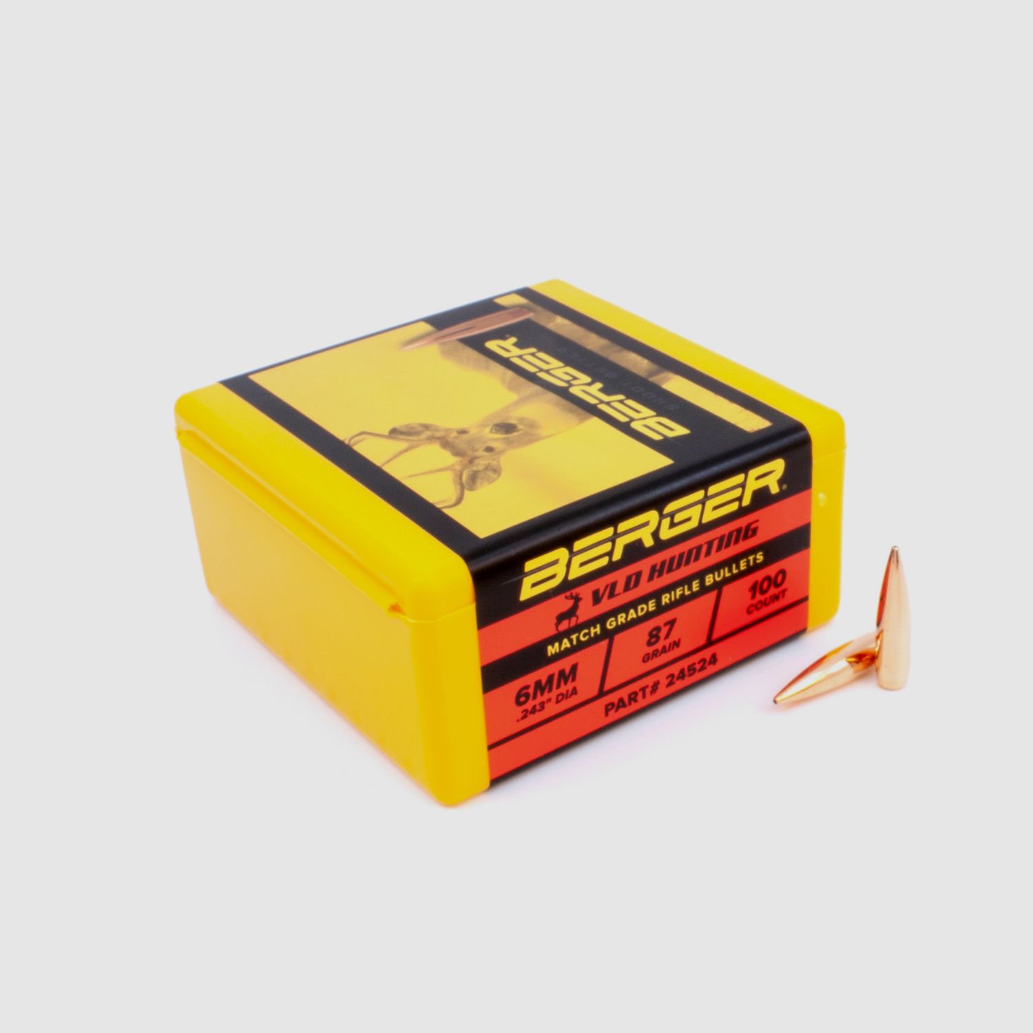 Proiettile Berger 6mm/.243 VLD Hunting 87GR 100 Pezzi