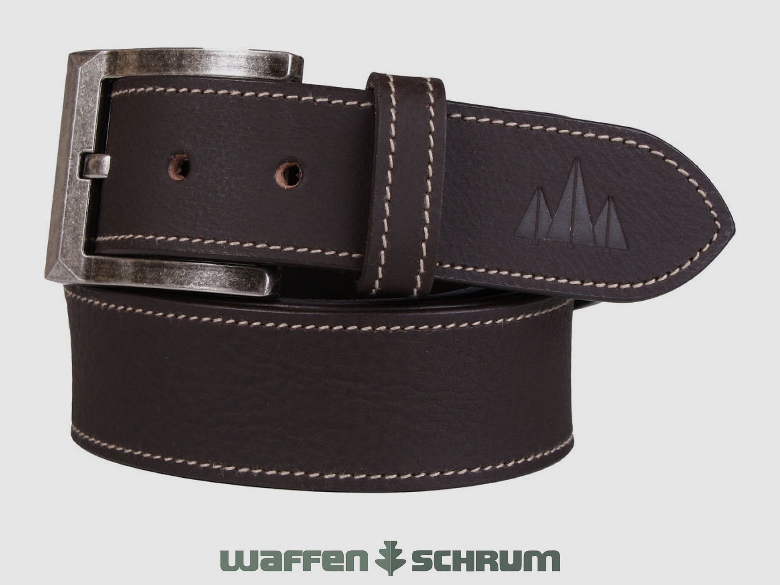 Ceinture Foresta en cuir de buffle avec couture matelassée marron