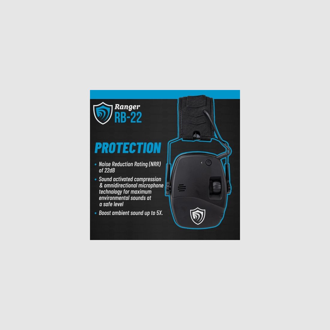 Otis hearing protection active with Bluetooth, black