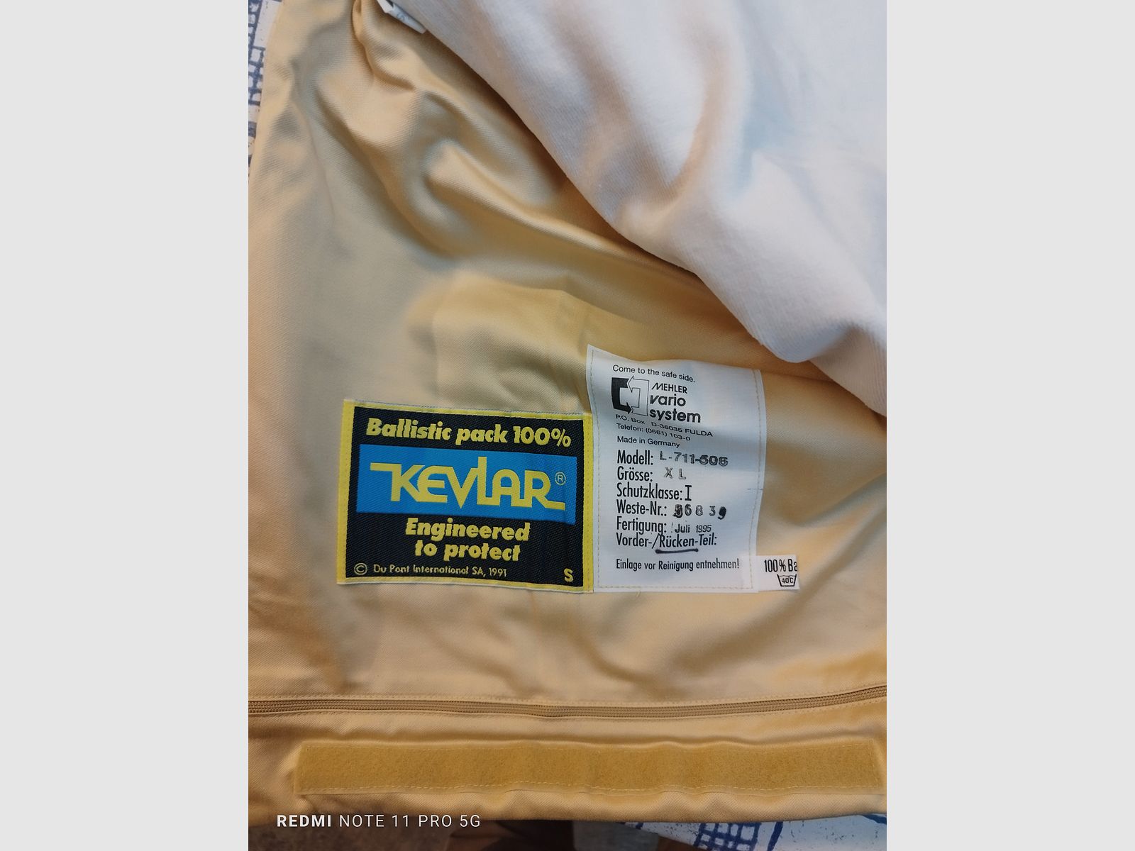 Außenhülle für ballistische Schutzweste