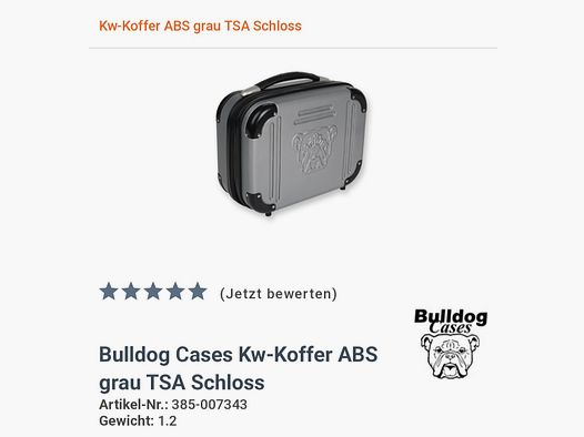 Waffenkoffer/Pistolenkoffer Bulldog USA Neu  VB