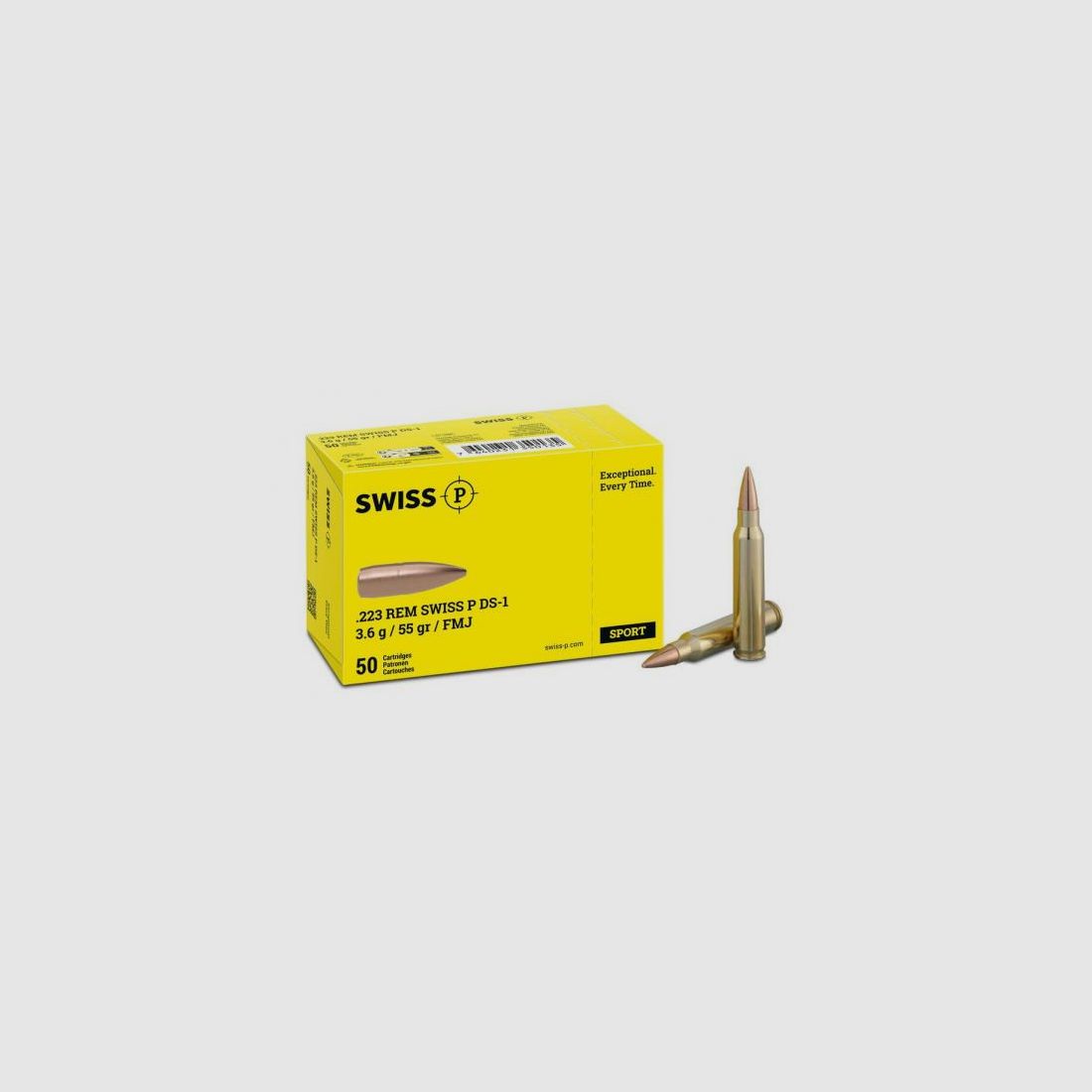 SWISS P .223 Rem. DS-1 3,6g/55gr Target/Match - Munition - 620,00€ per 1000 Schuss