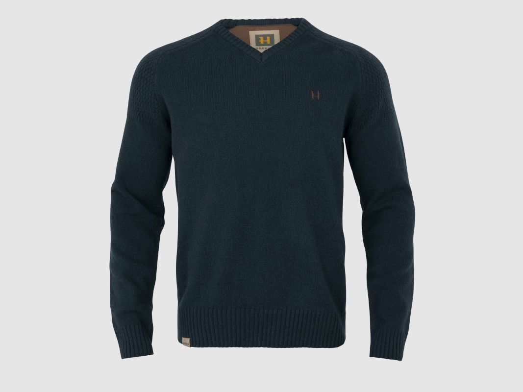 Härkila Vincent Pull en Merino avec Col en V Bleu