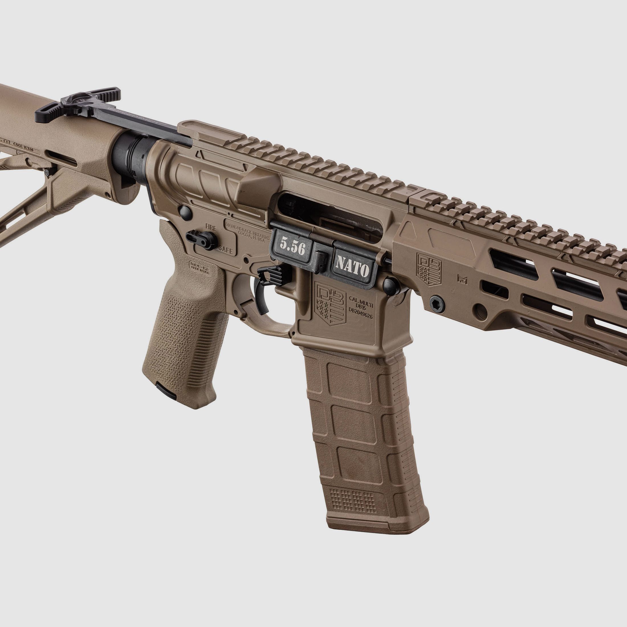 AR15/M16 DIAMOND BACK DB15 OBSIDIAN 16 » cal. 223 Rem – FDE, immagine 4 di 8