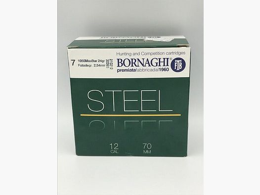 Bornaghi cartouches de plomb 12/70 Steel N° 7 / 24 GR. 2.4mm