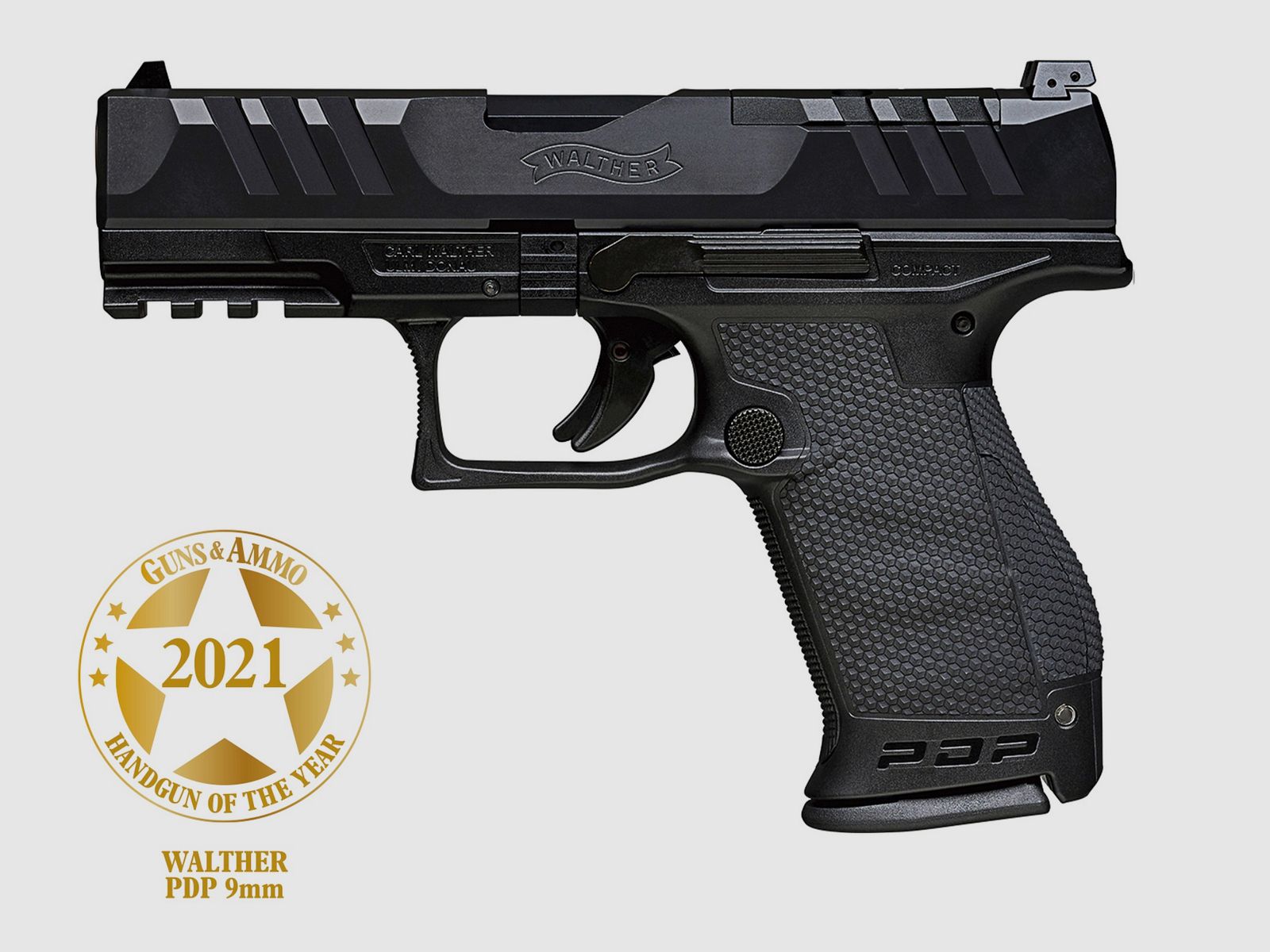 WALTHER PDP Compact 9 mm Luger Pistol Black 4" 15 Round Magazine