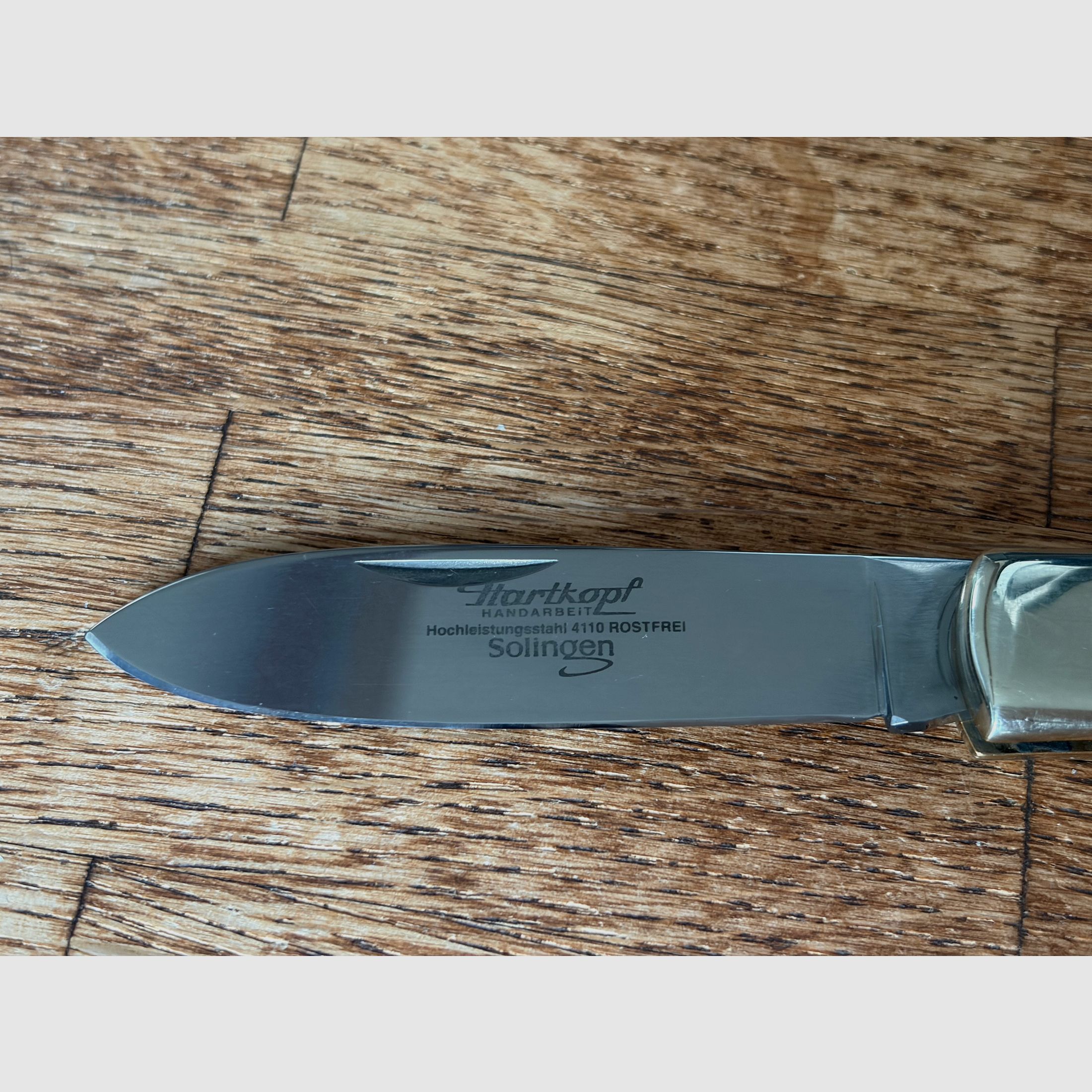 Cuchillo de bolsillo Hartkopf de madera de serpiente – Cuchillo de caballero de Solingen con herrajes de alpaca