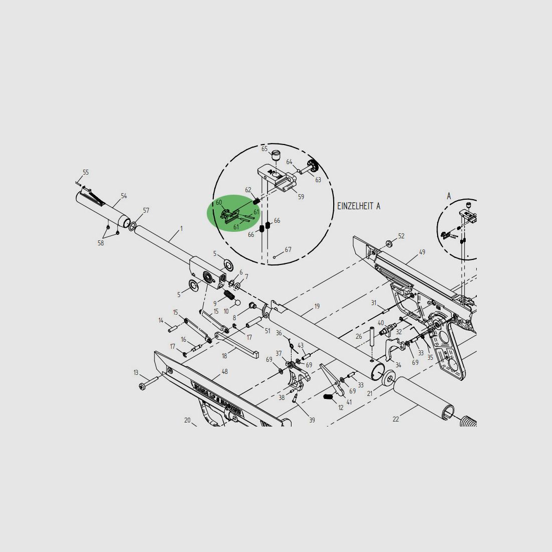 Kimmenscheibe mit Fiberoptik fĂĽr Luftpistole Diana LP8 Magnum, Ersatzteil