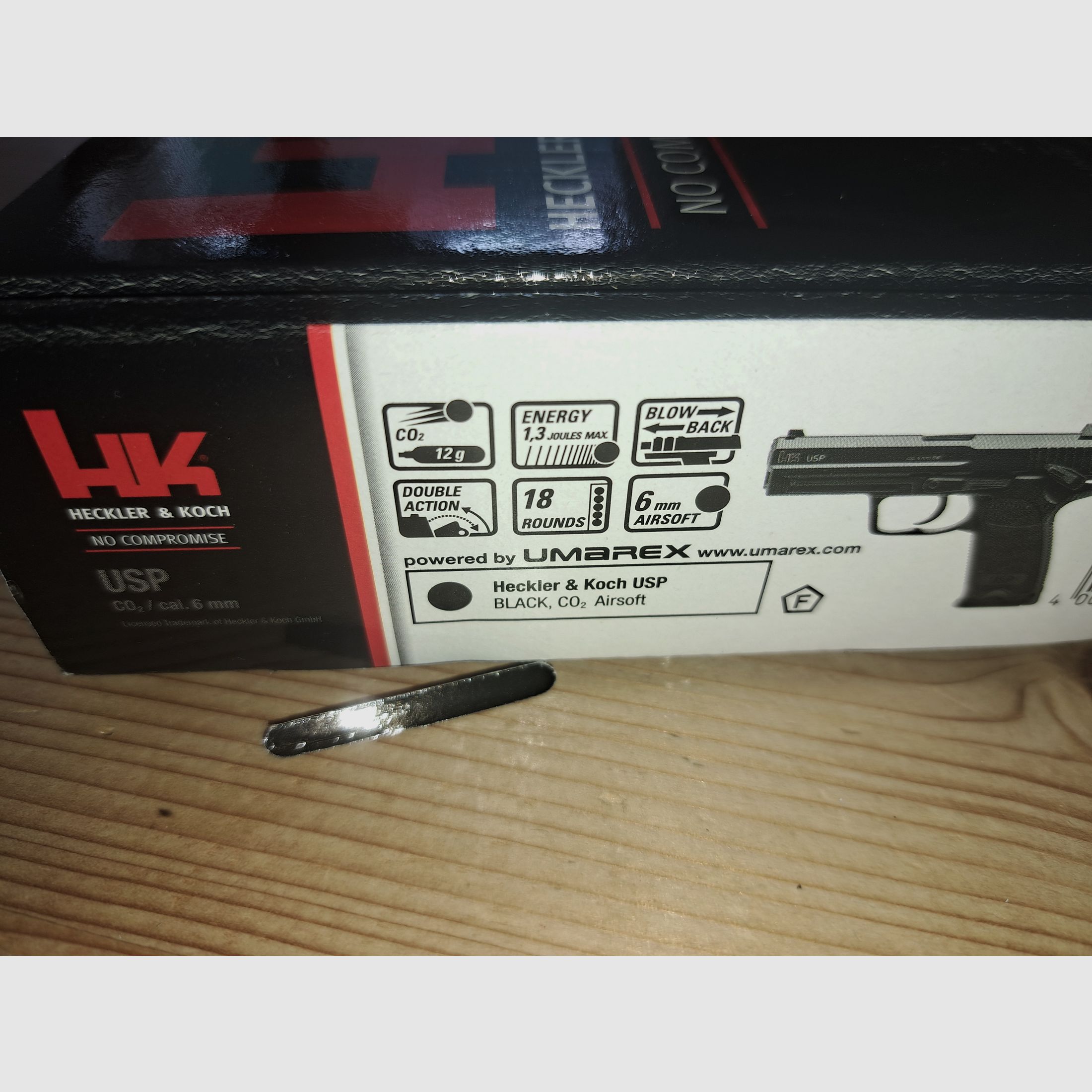 KWC H&K USP m. Metallschlitten CO2 BlowBack 6mm BB schwarz 
