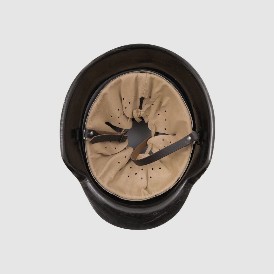 Casque en acier M42 avec doublure en cuir et jugulaire, image 2 sur 3