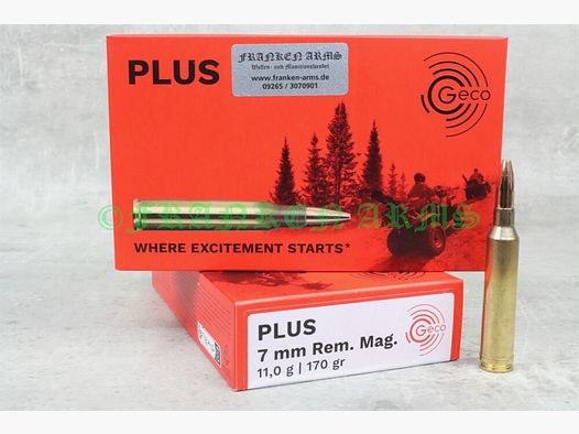 GECO Plus 7mm Rem. Mag. 170gr. 11g 20 pièces Prix dégressifs