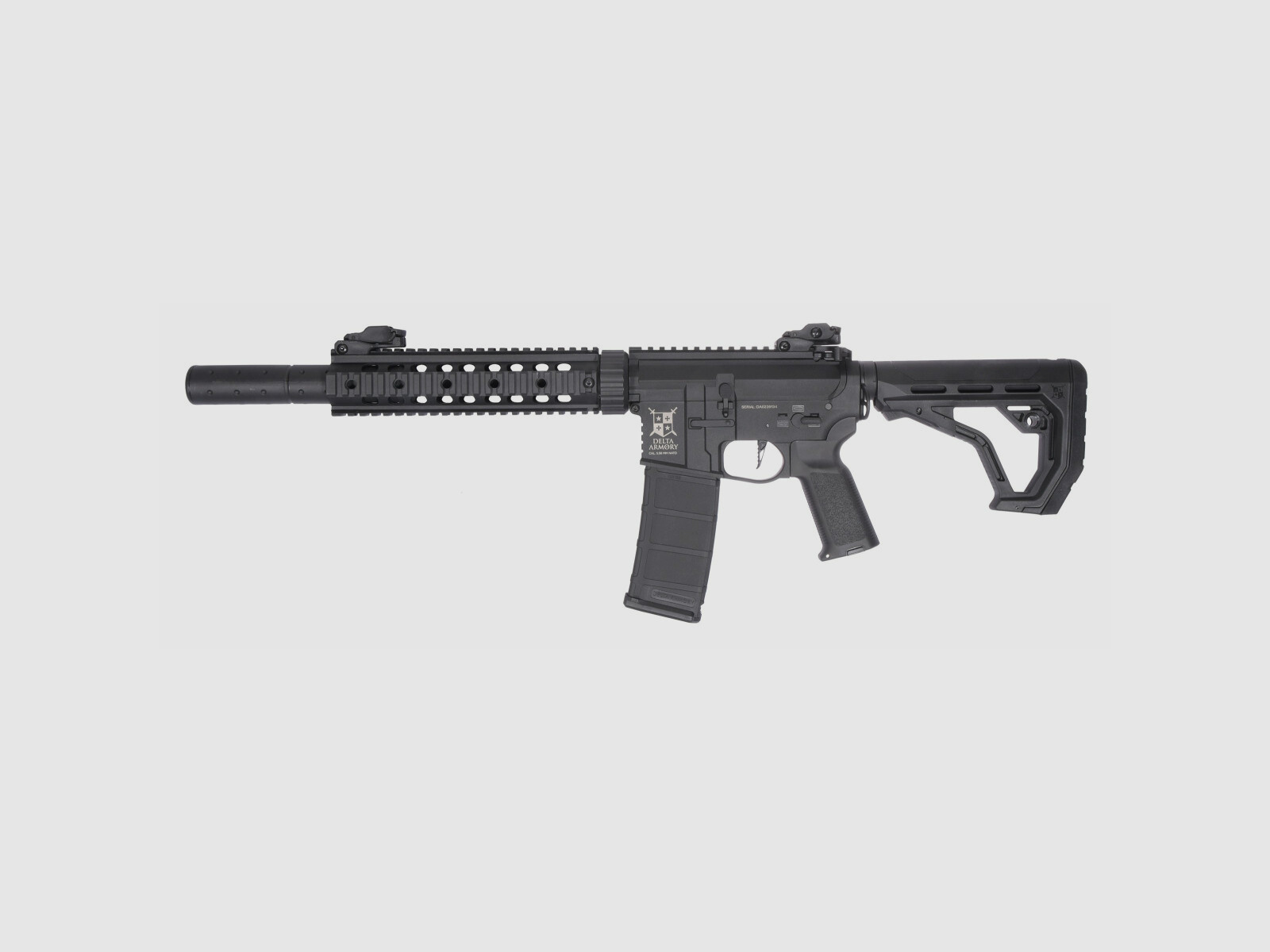 AR15 SilentOps 9 pollici CHARLIE EAGLE ETU Nero S-AEG Fucile Airsoft Libero da 18 Anni | Delta Armory