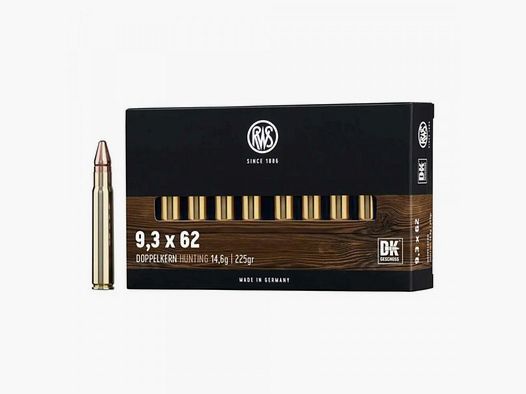 RWS 9,3x62 DK - DOPPELKERN - 225GRS. - 14,6G. - 20 SCHUSS