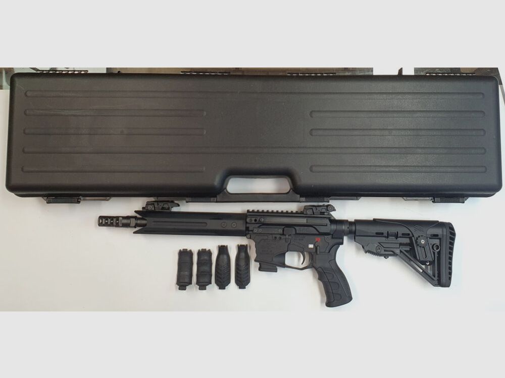 GWMH AG Selbstladebüchse GWMH SPC-SPORTER A5 10" (SWISS PISTOL CARBINE) BLACK Kal.9x19 AR15 Glock Magazin