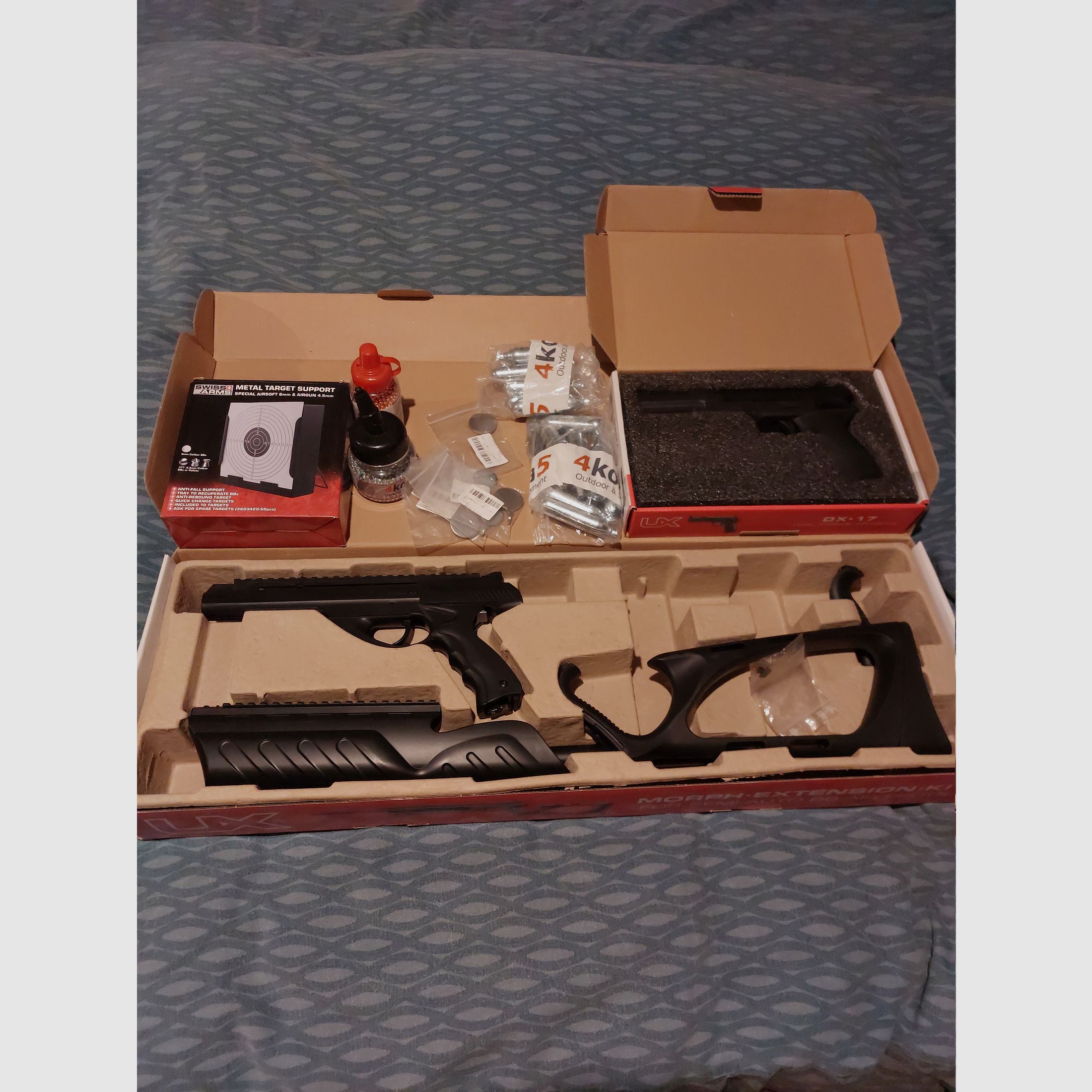 Set de carabine à air comprimé Umarex Morph 3X - carabine / pistolet à CO2 de 4,5 mm BB (P18) + pistolet à air comprimé Umarex UX DX17 calibre 4,5 mm Diabolo / 4,5 mm BB (P18)