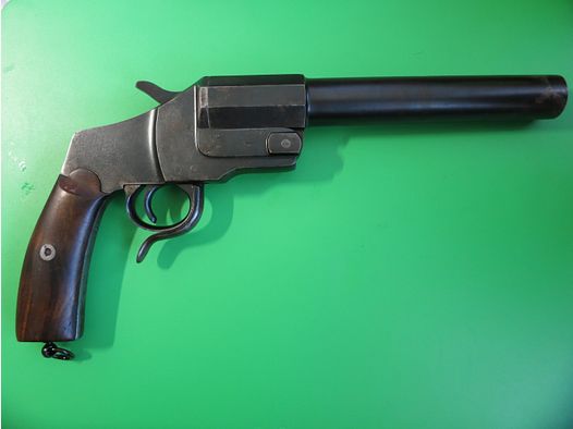Pistolet sygnałowy J.G. Anschütz model Hebel, kal. 4, oryginalna wersja długa, rarytas kolekcjonerski #4