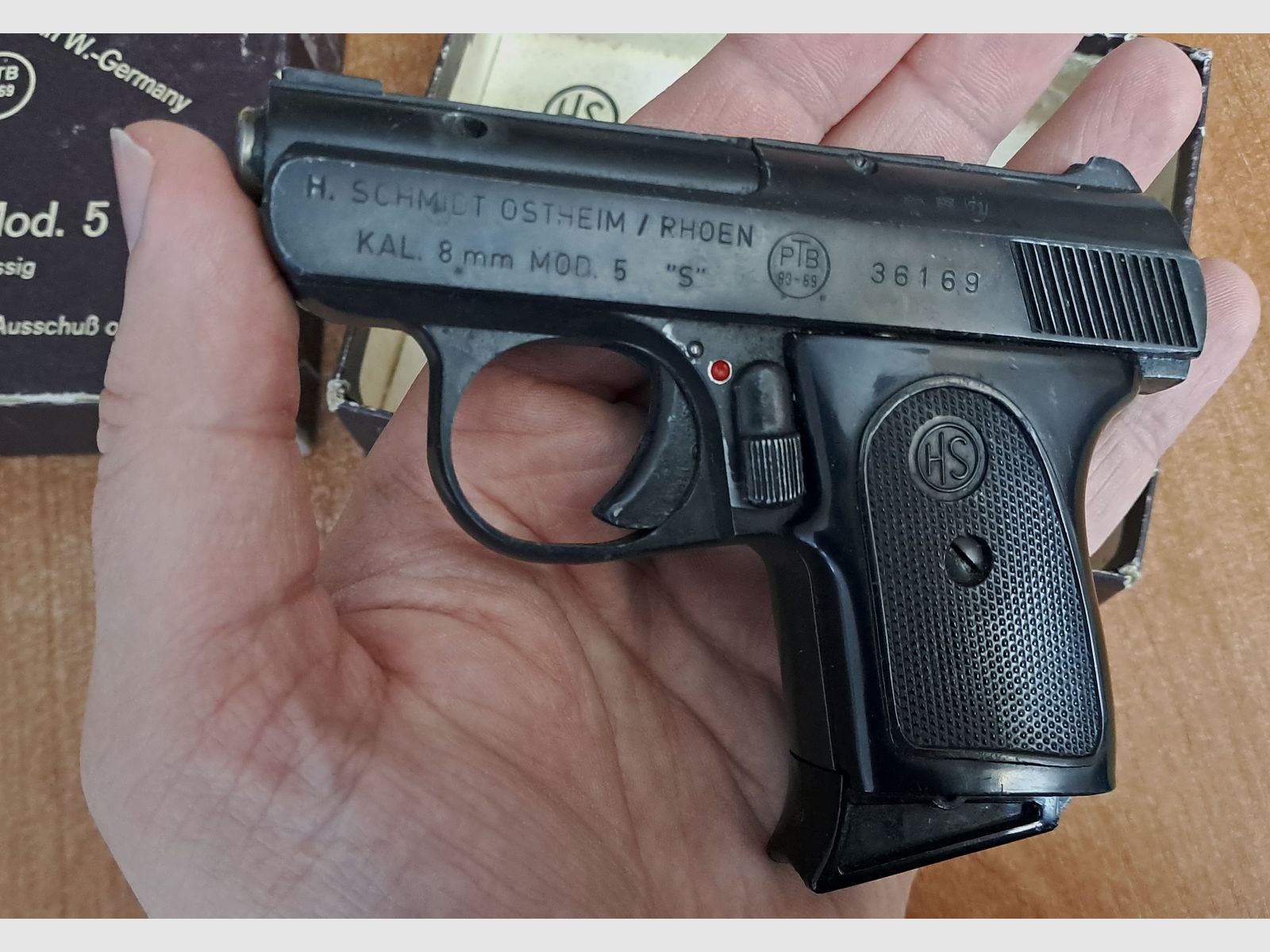 HS Mod.5 S pistolet startowy kal. 8 mm Knall/ PTB 99-69 z 1971 roku!